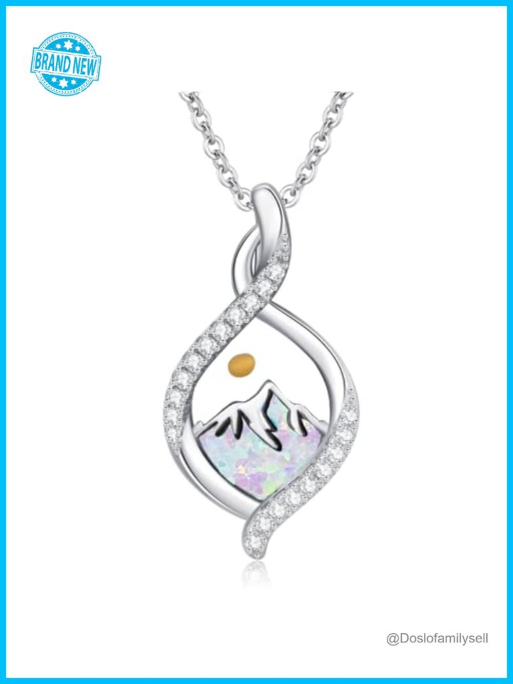 Sterling Silver Mustard Seed Necklace Opal CZ Faith Pendant 18in
